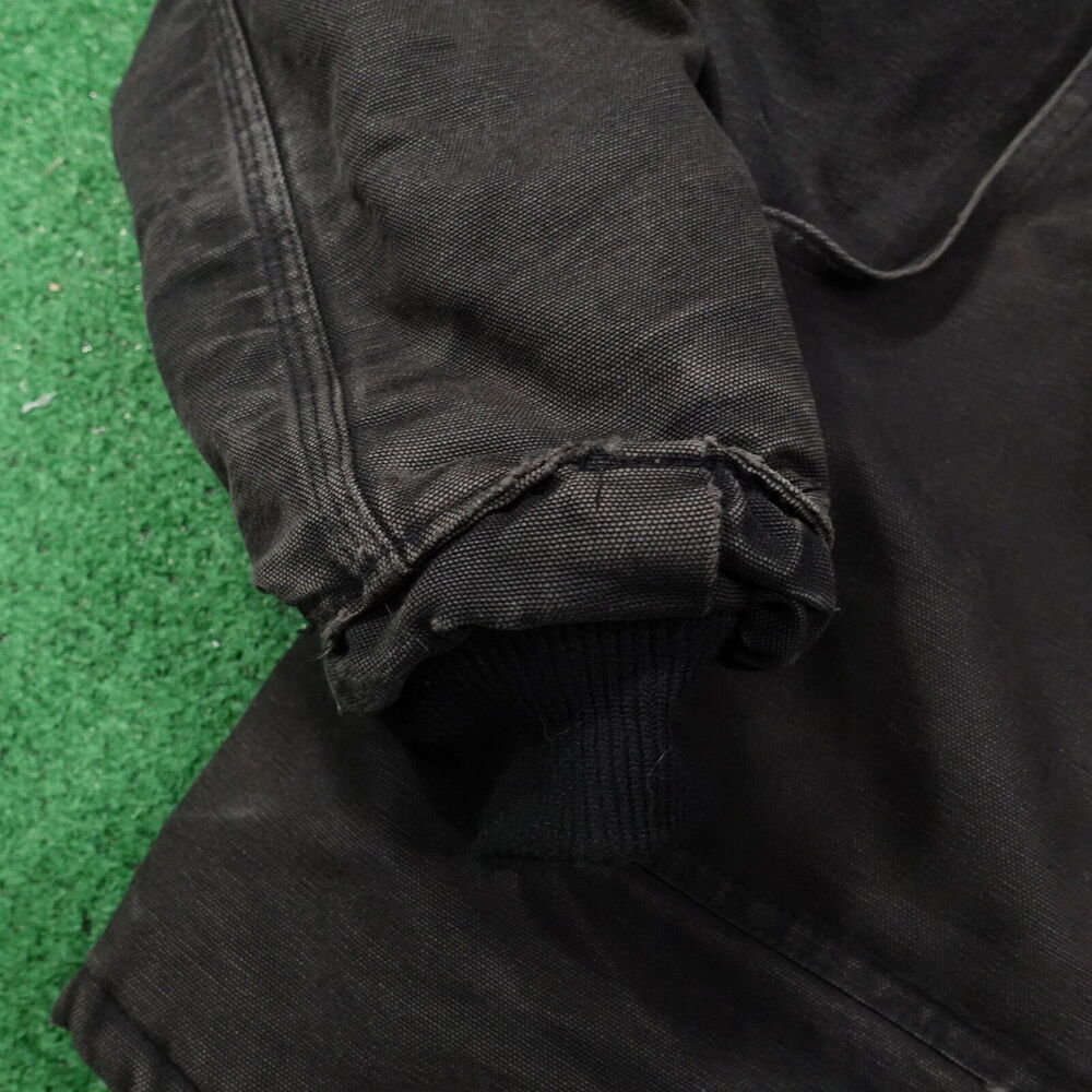 VINTAGE CARHARTT C26 BLK FULL ZIP QUILT‎ LINED DUCK CANVAS JACKET SIZE XL - Picture 6 of 12